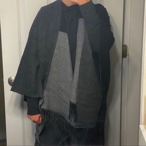 Fleece winter poncho